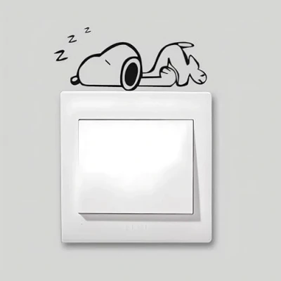 Imagen de tellMeo Lindo hogar Snoopy en una Siesta Hermoso patrón Interruptor de luz/zócalo Etiqueta engomada Interruptor/zócalo Decoración Vinilo calcomanías Interruptor/Socket Art