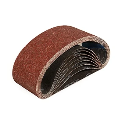 Imagen de Sruhrak Bandas de Lija 100 x 610 mm Granos 40 Lijado Correas Para Lijadora Banda (8 UNIDADES)