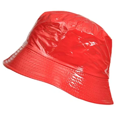 Imagen de TOUTACOO, Gorro para la Lluvia en Vinilo, Impermeable (11 Rojo)