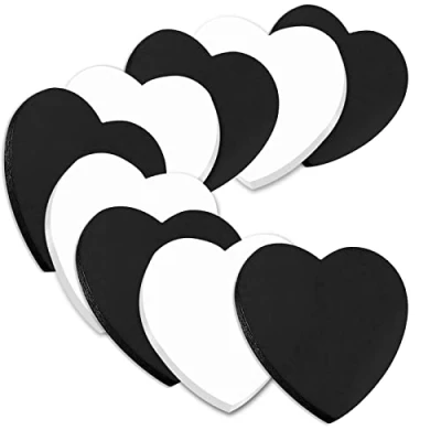 Imagen de Nota autoadhesiva, 560 hojas 70 x mm, forma de corazón, notas adhesivas, marcas páginas para libros estudiantes, lectura escritorio (negro blanco)