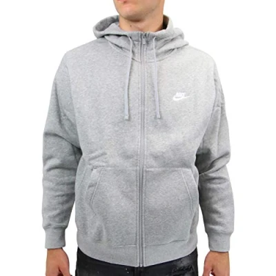 Imagen de Nike Sportswear CLUB Hoodie Sudadera con cremallera, Hombre, Talla: 3XL, Dark grey heather/matte silver/white