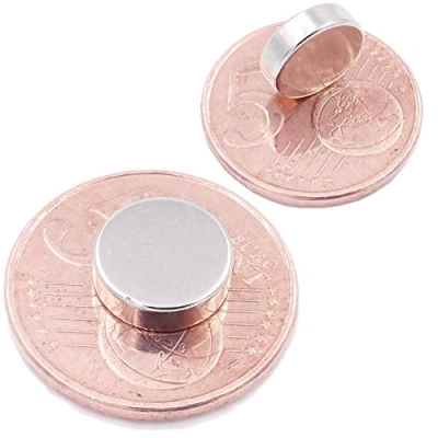 Imagen de Brudazon 10 Mini imanes Discos 10x3mm N52 Nivel más Fuerte Los de neodimio Ultra Fuertes Imán del Poder para la Toma Modelo, Foto, Pizarra Blanca Pequeño, Redondo y Extra