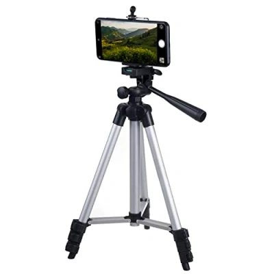 Imagen de Maclean MC 164 Trípode Universal de 1/4&quot; con Soporte para teléfono y Funda Transporte Adecuado cámaras Videocámaras Smartphones Anillo Luces