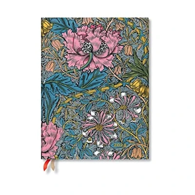 Imagen de Morris Pink Honeysuckle (William Morris) Ultra Vertical 12 month Dayplanner 2024 (Elastic Band Closure)