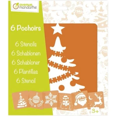 Imagen de Avenue Mandarine 42455MD Juego de 6 plantillas 15,4 x 22,3 cm con instrucciones incluidas, Navidad