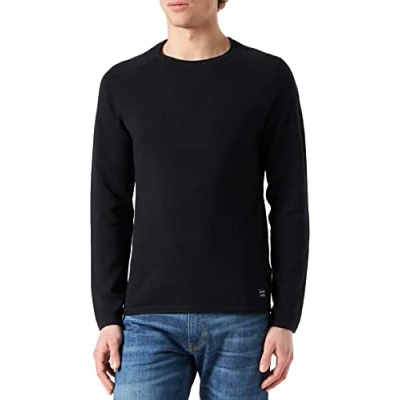Imagen de Jack &amp; Jones Jjehill Knit Crew Neck Noos, Suéter Hombre, Navy Blazer Detail twisted With Black, S