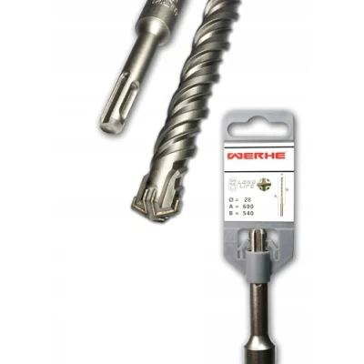 Imagen de WERHE ® Professional Taladro para hormigón SDS PLUS 28 x 600 mm percutor piedra