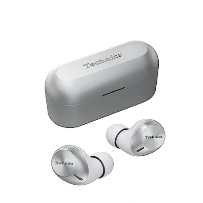 Imagen de Technics EAH AZ40M2ES Auriculares Inalámbricos con Cancelación De Ruido, Bluetooth Multipunto 3 Dispositivos, Cómodos Intraurales, Micrófono Integrado, Ajuste personalizable, Plata