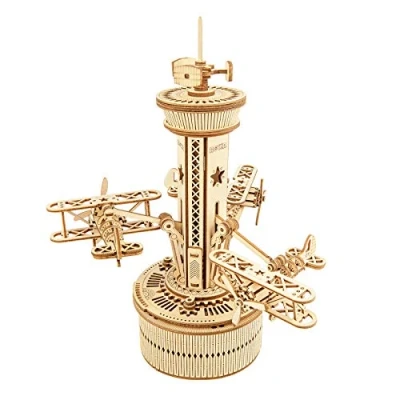 Imagen de ROKR Puzzle 3D Adultos Maquetas de Madera para Construir Montar Avión Torre Airplane Control Tower