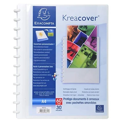 Imagen de Exacompta 86371E Carpeta de 30 fundas con anillas, A4, color blanco