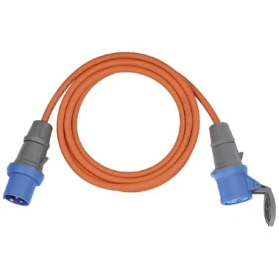Imagen de Brennenstuhl cable alargador CEE de 5m para camping y caravana (alargador CEE, en naranja, enchufe acoplamiento con tapa cierre, IP44, uso exteriores, Made in Germany)