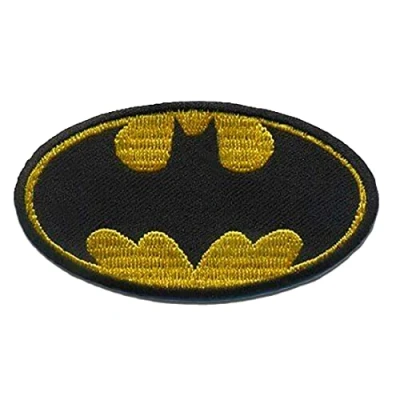 Imagen de Parches Batman &#039;Logo&#039; amarillo 7,8 x 4,3 cm termoadhesivos bordados aplique para ropa