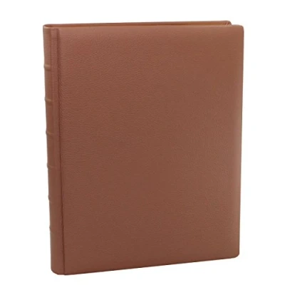 Imagen de Libro de visitas (piel granulada, con bloc dorado), color marrón