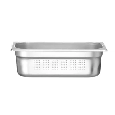 Imagen de HENDI Recipiente GN 1/3, con laterales y fondo perforados, contenedor GN, apilable, bordes lisos, resistente a temperaturas de 40 300C, 4L, altura: 100mm, acero inoxidable 18/10