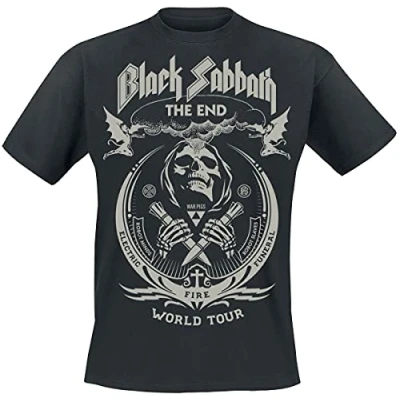 Imagen de Black Sabbath The End Grim Reaper Hombre Camiseta Negro M, 100% algodón, Regular