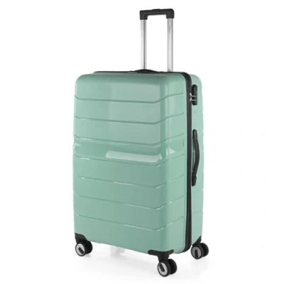 Imagen de ITACA Maleta Viaje Grande, Grande 23 Kilos, Maletas De Viaje, Grandes con Espacio y Comodidad. Material Resistente PP. Candado combinacion TSA, Verde