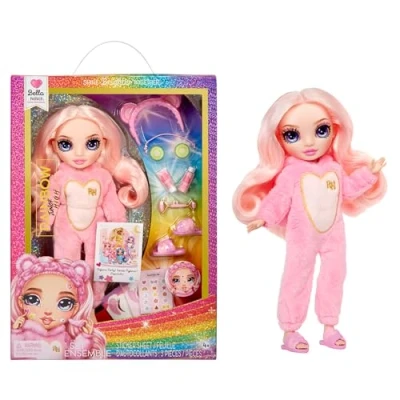 Imagen de RAINBOW High Junior PJ Party Bella (Rosa) Muñeca de 22 cm con Pelele, Zapatillas y Accesorios Juego Juguete Infantil Ideal para Niños Niñas 4 a 12 años