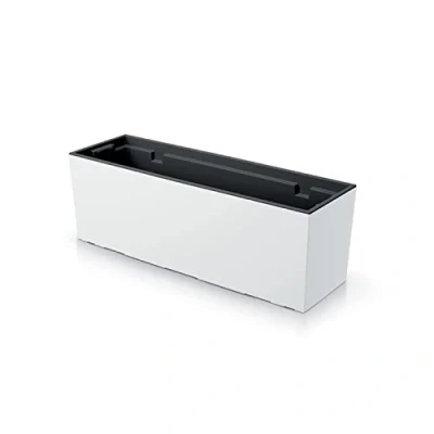 Imagen de Prosperplast Urbi Case Jardinera con Maceta Macetero para Interior y Exterior Plástico Rectangular 77x23,5x24,6cm (Blanco)