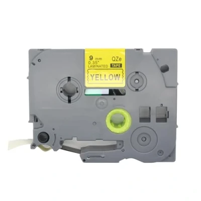Imagen de BROVACS 1 paquete de cinta etiquetas laminada negra sobre amarillo compatible con impresora Brother P Touch TZ 621 TZe 9 mm OPA4621