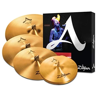 Imagen de Zildjian A391 A Series Cymbal Box Set 14&quot; New Beat Hi Hats, 16&quot;/18&quot; Medium Thin Crash, 21&quot; Sweet Ride, 4 Paquetes