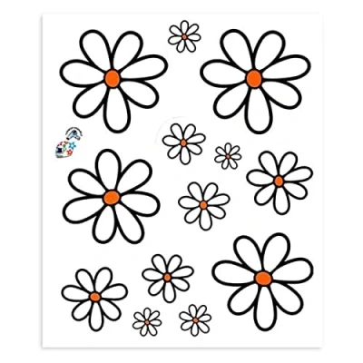 Imagen de 4R Quattroerre.it 32103 Adhesivo Stickers Flores Margaritas, 14 x 16 cm