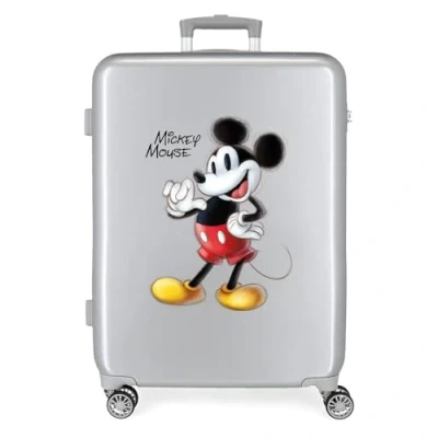 Imagen de Disney 100 Mickey Joyful Maleta mediana Gris 48x70x26 cms Rígida ABS Cierre TSA integrado 81L 2 kgs 4 Ruedas dobles