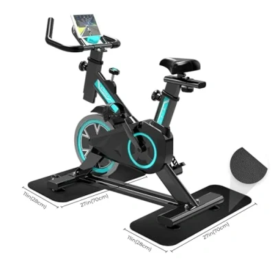Imagen de Bibykivn Alfombrilla Protectora de Suelo para Aparatos Fitness, 6 mm PVC Esterilla Cintas Correr, Bancos Pesas, Elípticas y Bicicletas Estáticas 70x150/58x120/28x70 cm*2pcs