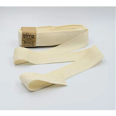 Imagen de Trimz Cinta de espiga 100% algodón, natural, 30 mm x 10 m