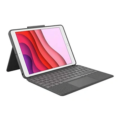 Imagen de Logitech Combo Touch para iPad (7.ª, 8.ª y 9.ª generación) Funda con trackpad de precisión, Disposición QWERTZ Alemán Negro