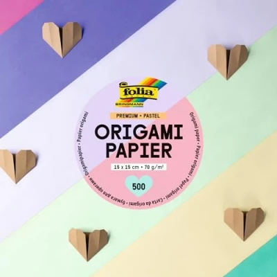 Imagen de folia 89965 hojas plegables premium 70 g/m², PASTELL, 15 x cm, 500 en 10 colores diferentes, para manualidades, embellecer y decorar