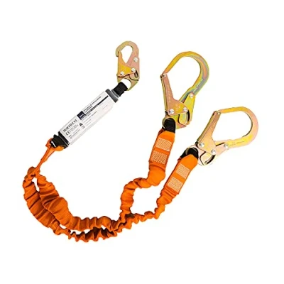 Imagen de Portwest Línea De Amarre Doble 140Kg Con Absorbedor, Color: Negro/Naranja, FP75K1R