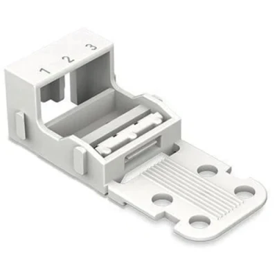 Imagen de Adaptador de montaje para terminales 3 conductores, serie 221 4 mm², fijación con tornillo, color blanco