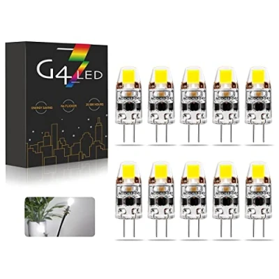 Imagen de Bombillas LED G4, AC/DC 12 24V 2W Regulable G4 Blanco frío 6000K 180LM, Reemplazo para Halógenas De 20W, Sin Parpadeo, 10 Piezas