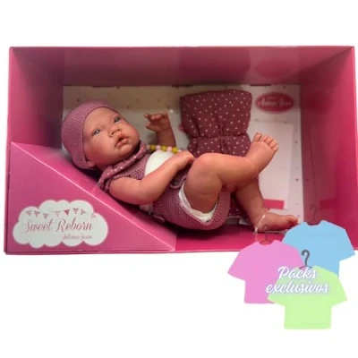 Imagen de Pack Muñecas Antonio Juan Sweet Reborn Nacida Parejita, Cuerpo de Vinilo Sexuado, 80220 (Diferentes Packs para Regalo) (Solo MUÑECA)
