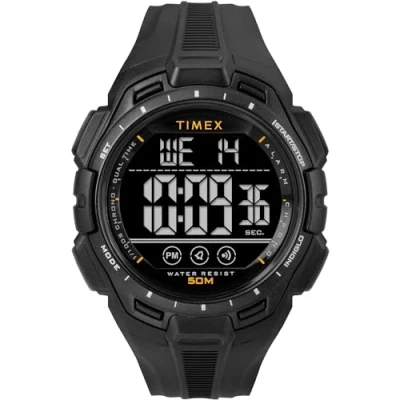 Imagen de Timex Sport Reloj de 43 mm para hombre, correa resina negra, esfera digital, caja negra TW5M63700