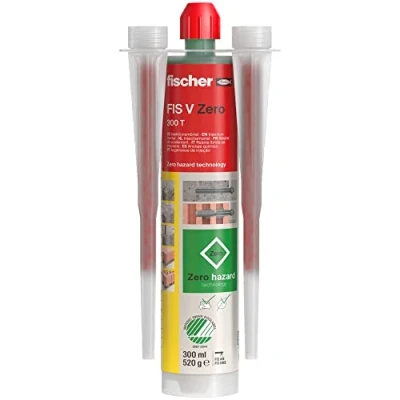Imagen de fischer FIS V Zero Taco químico, resina de inyección, universal, respetuoso con el medio ambiente, resistente a la intemperie para exterior e interior, todos los materiales, 300 ml