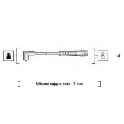 Imagen de MAGNETI MARELLI 941095790617 Juego de Cables Encendido FIAT: BRAVO 1, Marea Berlina, Weekend, LANCIA: Y10, Y