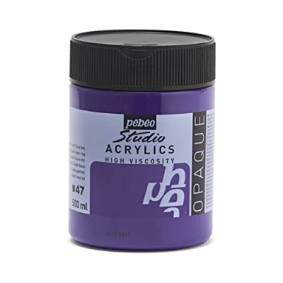 Imagen de Pébéo Acrílico Fine Studio Pintura Acrílica, 500 ml, Morado (Violeta Cobalto Oscuro Imitación)