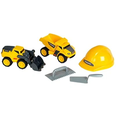 Imagen de Theo Klein 2497 Volvo Power, Juego Profesional de construcción, con volquete y Pala, Incl. Herramienta albañil Casco, Juguete para niños Desde 3 años