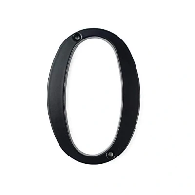 Imagen de HASWARE Letrero con número de casa, 4 Pulgadas (10 cm), números Puerta Modernos, Placa señalización, dirección aleación Zinc (0, Negro)