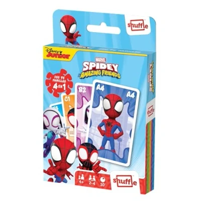 Imagen de Shuffle Spidey y Sus Amigos Extraordinarios 4 Juegos en 1 7 Familias, Pares, Acción Batallas Juego de Cartas Niños Familia A Partir años