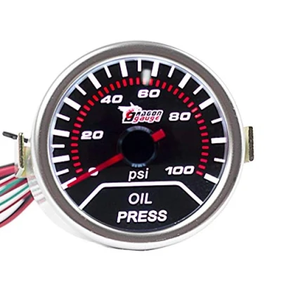 Imagen de E Support™ Medidor de la presión aceite para coche, con indicador LED, 52 mm, 2&quot;