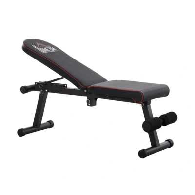 Imagen de HOMCOM Banco de Pesas Musculación Plegable con Respaldo Inclinable en 6 Posiciones Abdominales para Fitness Entrenamiento Completo Gimnasio Casa Carga 150 kg Negro