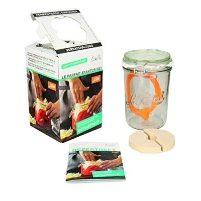 Imagen de Weck 44839 Parfait Tarro (750 ml, Anillo de Goma, fermentar/conservar, Incluye Cuaderno Recetas), Cristal, Transparente