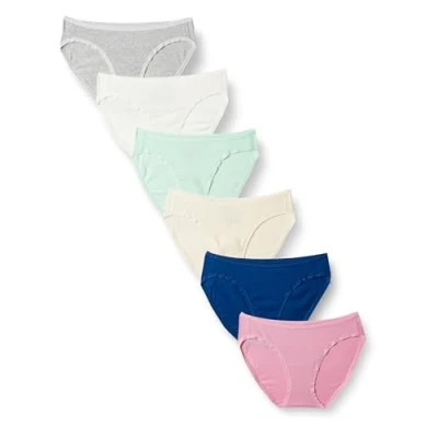 Imagen de Amazon Essentials Braguita de Bikini algodón (Disponible en Tallas Grandes) Mujer, Pack 6, Multicolor/Colores Sólidos, 48