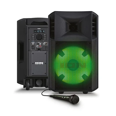Imagen de ION Audio Power Glow Altavoz Bluetooth de 300 W con Micrófono Karaoke, Luces, Mezclador Multicanal y Batería Recargable