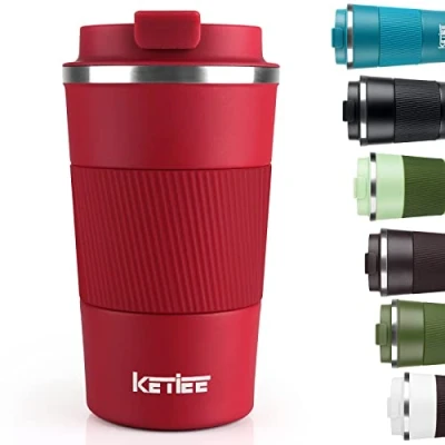 Imagen de KETIEE Termo Cafe, Taza Termica 510ml Tazas de Cafe para Llevar acero inox sin BPA, Vaso Termico Café y Té a Prueba Fugas, Regalos Mujer Hombre