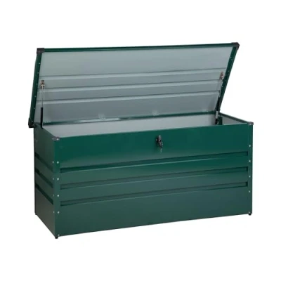 Imagen de Beliani Caja de Almacenamiento para Exterior Acero galvanizado Verde 400L Cebrosa