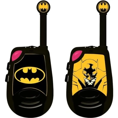 Imagen de Lexibook, Batman, Walkie Talkies Digitales, 2 km de Alcance transmisión, función luz Morse, Clip para el cinturón Transporte, Funciona con Pilas, Negro/Amarillo, TW25BAT