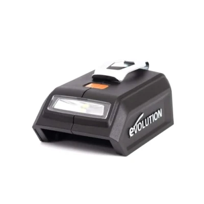 Imagen de Evolution Power Tools Adaptador cargador USB inalámbrico y luz LED compatible con Baterías EXT Erbauer, doble puerto A C, carga rápida cables se venden por separado